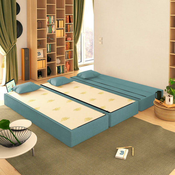 Baldiflex divano letto 3 posti TreTris acquamarina