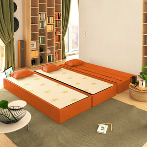 Baldiflex divano letto 3 posti TreTris arancione