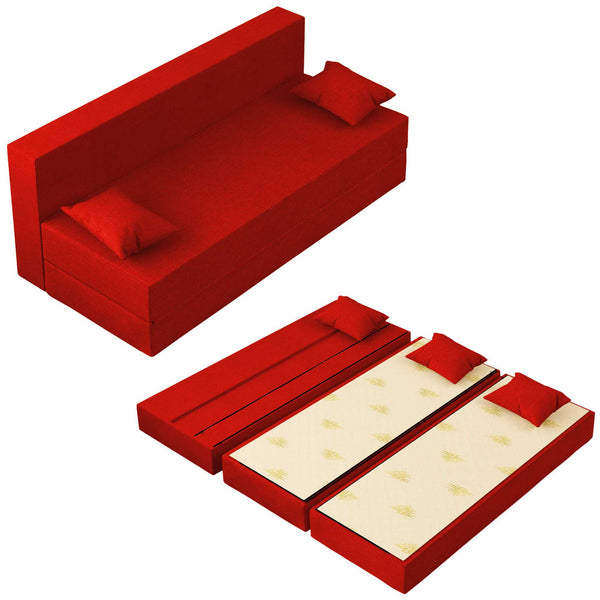 Baldiflex divano letto 3 posti TreTris rosso cardinale