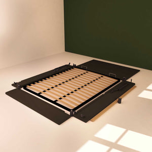 Baldiflex letto contenitore king size in ecopelle sfoderabile Rossano marrone scuro