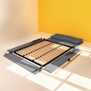 Baldiflex letto contenitore king size in tessuto sfoderabile Giuliano grigio antracite