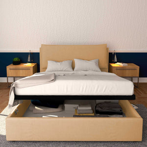 Baldiflex letto contenitore matrimoniale in ecopelle sfoderabile Giuliano beige