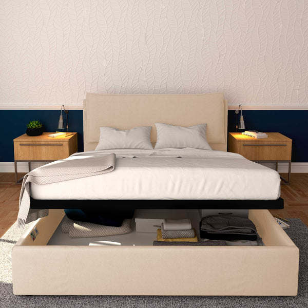 Baldiflex letto contenitore matrimoniale in ecopelle sfoderabile Giuliano bianco