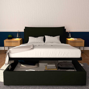 Baldiflex letto contenitore matrimoniale in ecopelle sfoderabile Giuliano nero