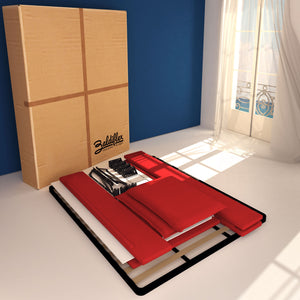 Baldiflex letto contenitore matrimoniale in ecopelle sfoderabile Licia rosso