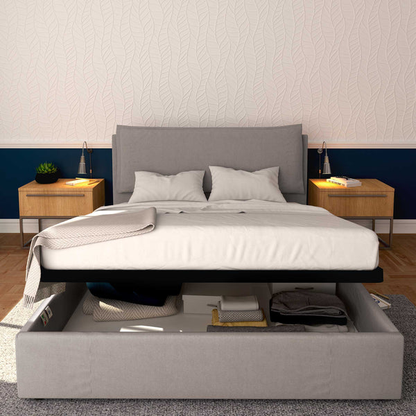 Baldiflex letto contenitore matrimoniale in tessuto sfoderabile Giuliano grigio