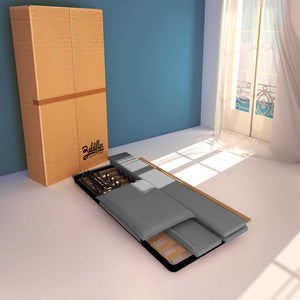 Baldiflex letto contenitore a una piazza e mezzo in tessuto sfoderabile Licia grigio antracite