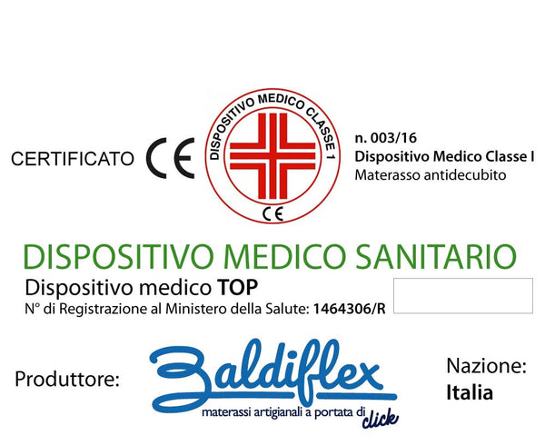 Materasso antidecubito mal di schiena cervicale dispositivo medico detraibile Baldiflex Top certificato