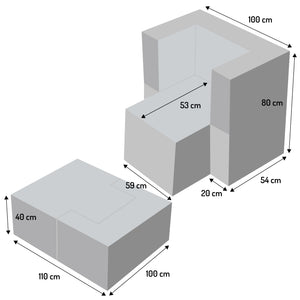 Baldiflex poltrona pouf con poggiapiedi Praticha acquamarina