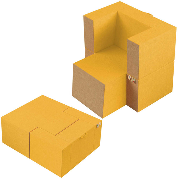 Baldiflex poltrona pouf con poggiapiedi Praticha ambra