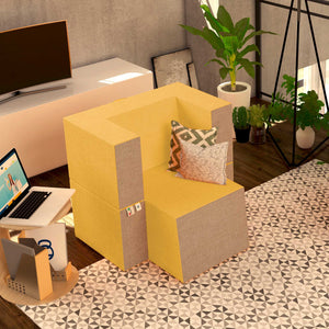 Baldiflex poltrona pouf con poggiapiedi Praticha ambra