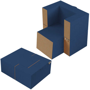 Baldiflex poltrona pouf con poggiapiedi Praticha blu