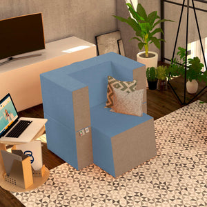 Baldiflex poltrona pouf con poggiapiedi Praticha jeans