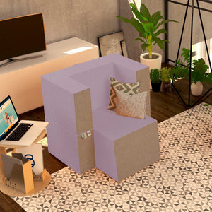 Baldiflex poltrona pouf con poggiapiedi Praticha lilla