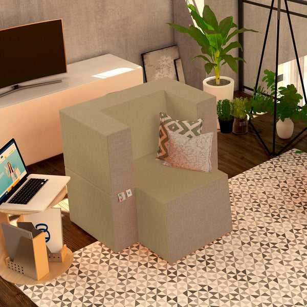 Baldiflex poltrona pouf con poggiapiedi Praticha oro antico