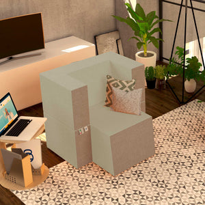 Baldiflex poltrona pouf con poggiapiedi Praticha sabbia