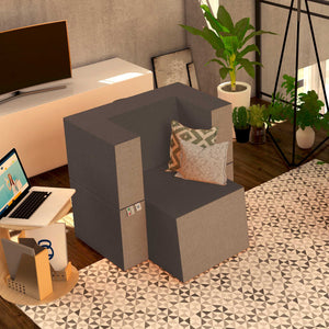 Baldiflex poltrona pouf con poggiapiedi Praticha seppia