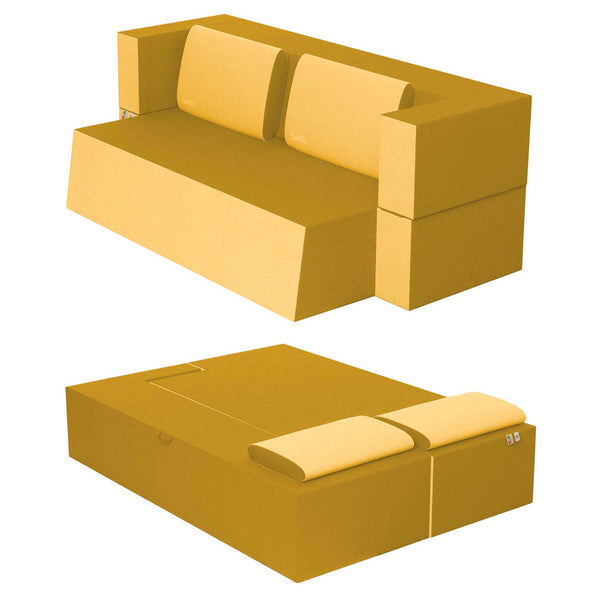 Divanoletto matrimoniale in memory Baldiflex Praticho ambra struttura