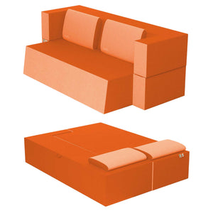Divanoletto matrimoniale in memory Baldiflex Praticho arancione struttura