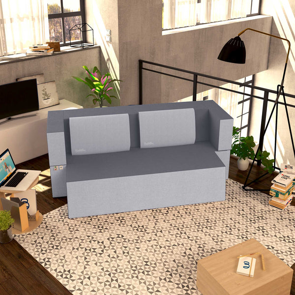 Divanoletto matrimoniale in memory Baldiflex Praticho argento