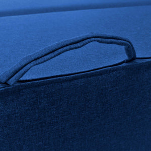 Divanoletto matrimoniale in memory Baldiflex Praticho blu maniglia