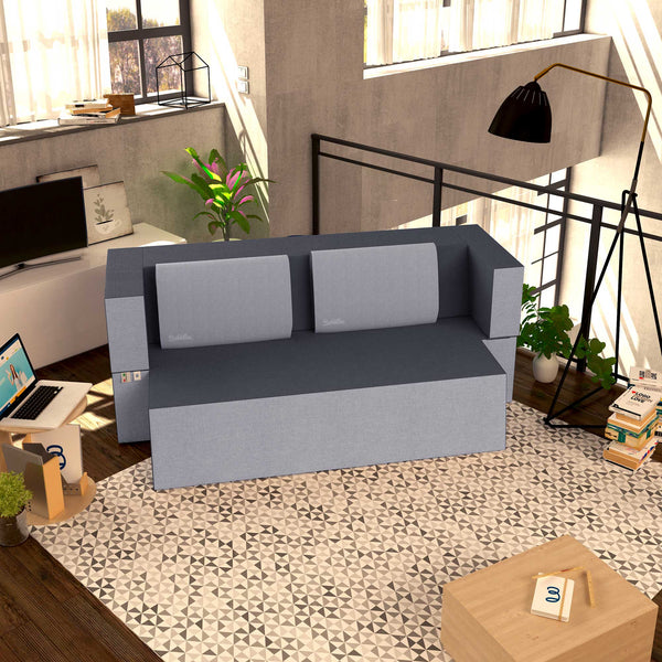 Divanoletto matrimoniale in memory Baldiflex Praticho grigio