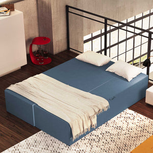 Divanoletto matrimoniale in memory Baldiflex Praticho jeans aperto