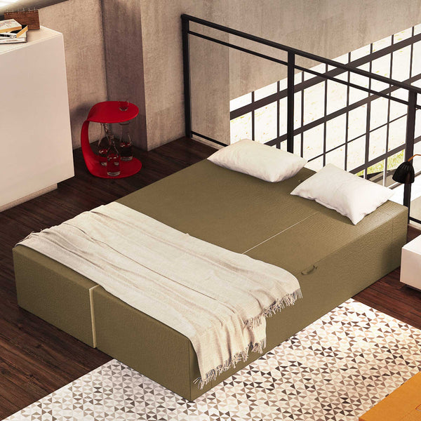 Divanoletto matrimoniale in memory Baldiflex Praticho oro antico aperto