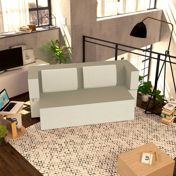 Divanoletto matrimoniale in memory Baldiflex Praticho sabbia