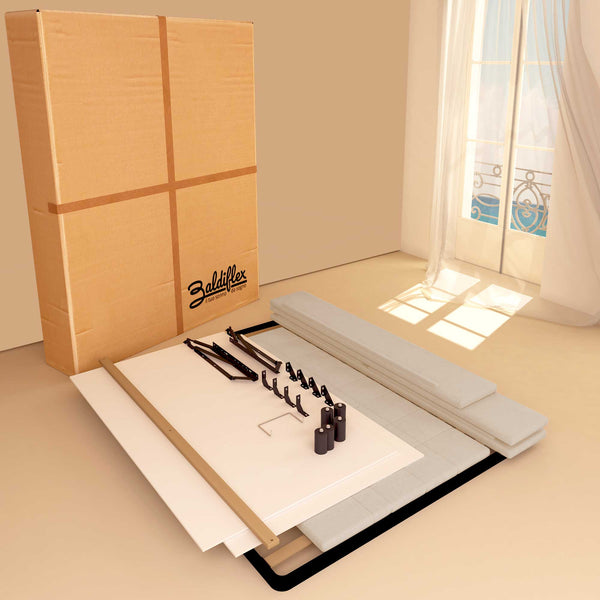 Letto contenitore king size in ecopelle bianco Baldiflex Dublino scatola