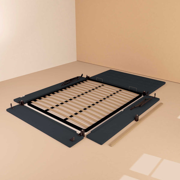 Letto contenitore king size in ecopelle grigio scuro Baldiflex Dublino struttura