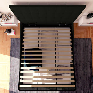 Letto contenitore king size in ecopelle nero Baldiflex Dublino alto