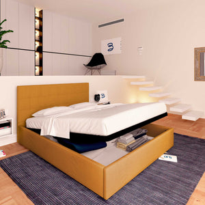 Letto contenitore king size in tessuto mango Baldiflex lato