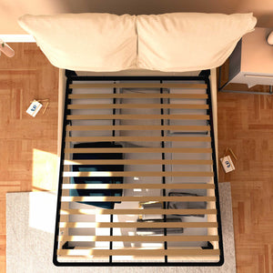 Letto contenitore king size in tessuto sfoderabile beige Baldiflex Licia Soft dall'alto