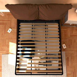 Letto contenitore king size in tessuto sfoderabile marrone Baldiflex Licia Soft dall'alto