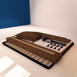 Letto contenitore king size in tessuto sfoderabile marrone Baldiflex Licia Soft struttura