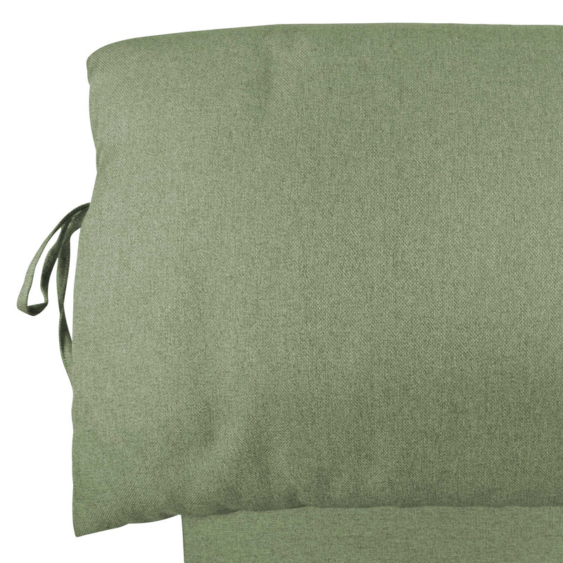 Letto contenitore king size in tessuto sfoderabile verde menta Baldiflex Licia Soft testata