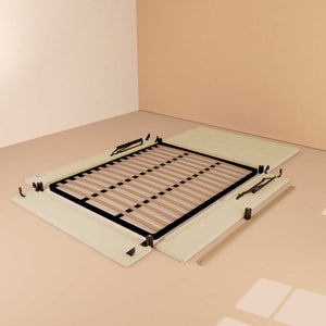 Letto contenitore matrimoniale in ecopelle crema Baldiflex Dublino struttura