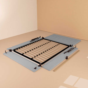 Letto contenitore matrimoniale in ecopelle grigio chiaro Baldiflex Dublino struttura