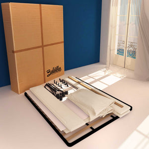 Letto contenitore matrimoniale in ecopelle sfoderabile bianco Baldiflex Licia Soft cartone