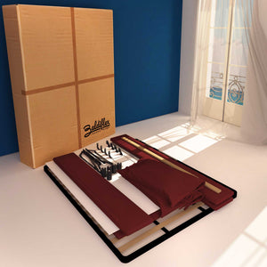 Letto contenitore matrimoniale in ecopelle sfoderabile bordeaux Baldiflex Licia Soft cartone