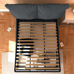 Letto contenitore matrimoniale in ecopelle sfoderabile grigio scuro Baldiflex Licia Soft dall'alto