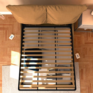 Letto contenitore matrimoniale in ecopelle sfoderabile marrone chiaro Baldiflex Licia Soft dall'alto