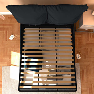 Letto contenitore matrimoniale in tessuto sfoderabile nero Licia Soft Baldiflex dall'alto