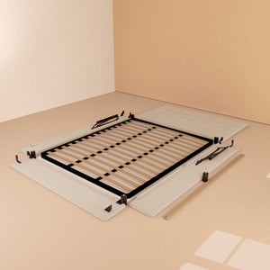 Letto contenitore una piazza e mezza in ecopelle bianco Baldiflex Dublino struttura