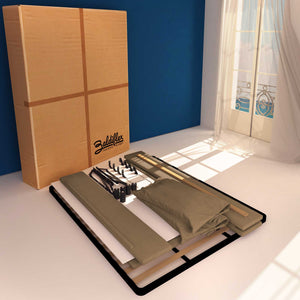 Letto contenitore piazza e mezza in ecopelle sfoderabile grigio talpa Baldiflex Licia Soft cartone