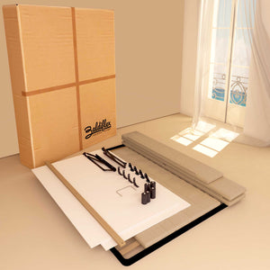 Letto contenitore una piazza e mezza in tessuto grigio talpa Baldiflex Dublino cartone