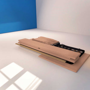 Letto contenitore una piazza e mezza in tessuto sfoderabile rosa antico Baldiflex Licia Soft struttura