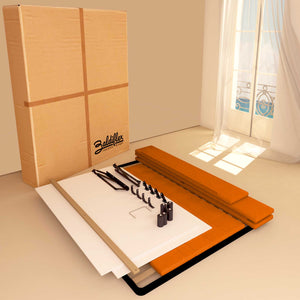 Letto contenitore singolo in ecopelle arancione Baldiflex Dublino scatola