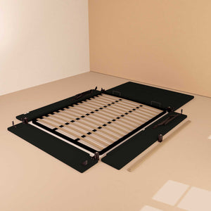 Letto contenitore singolo in ecopelle nero Baldiflex Dublino struttura